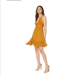Free people Adela gold dress
